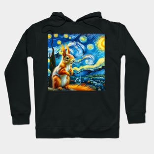 Starry Night Squirrel Tee - A Celestial Celebration for Squirrel Appreciation Day Hoodie